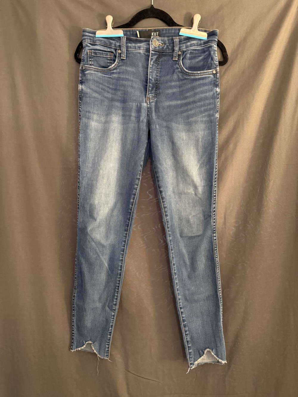 Kut from the Kloth Distressed Light Blue Skinny Jeans